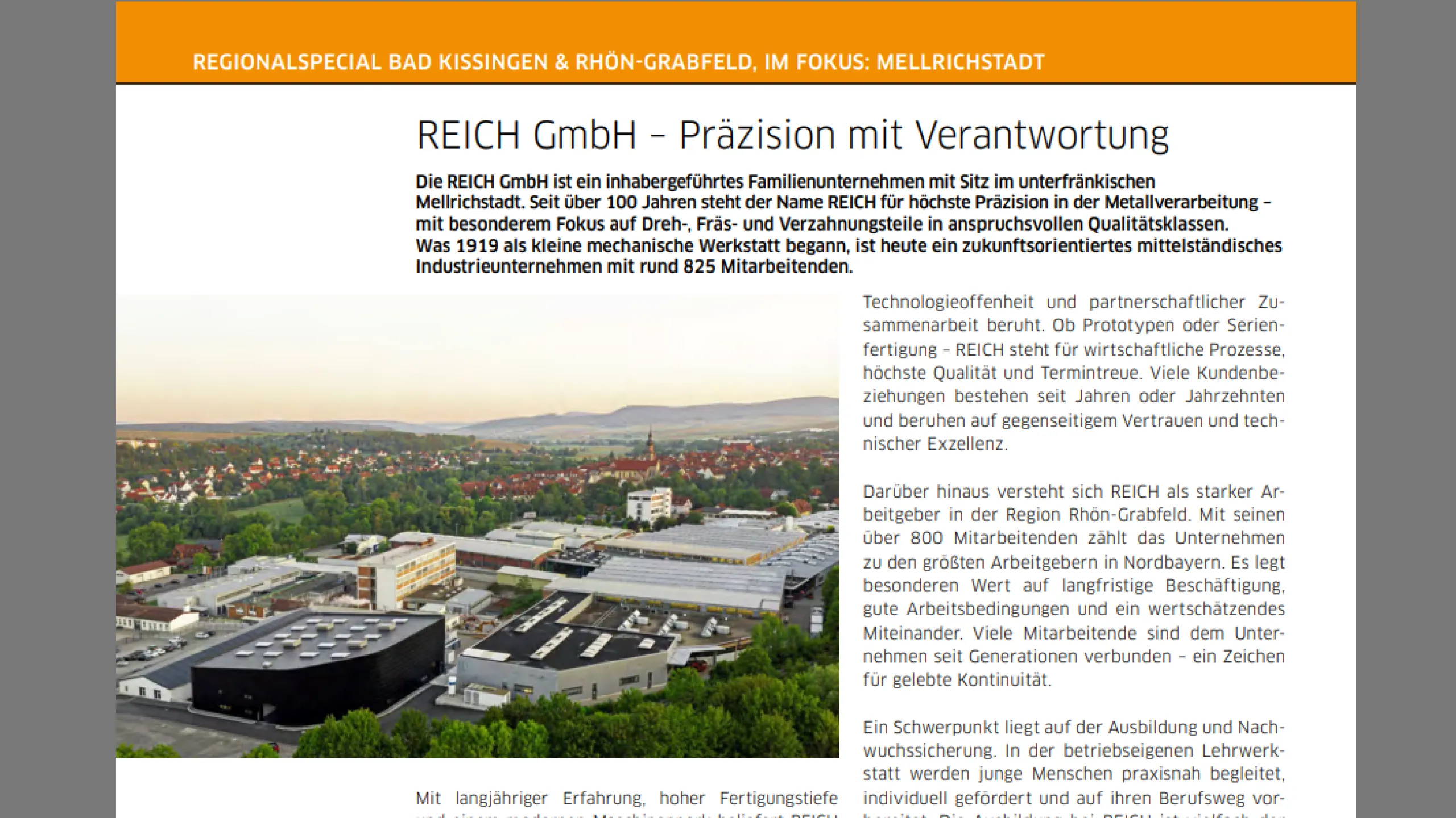 REICH in der aktuellen Ausgabe von „Wirtschaft in Mainfranken“